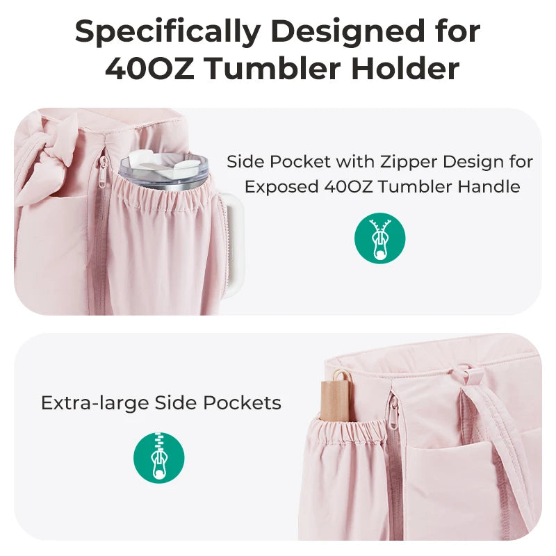 BAGSMART Multi-Pocket Tote Bag - Commuter Carryall