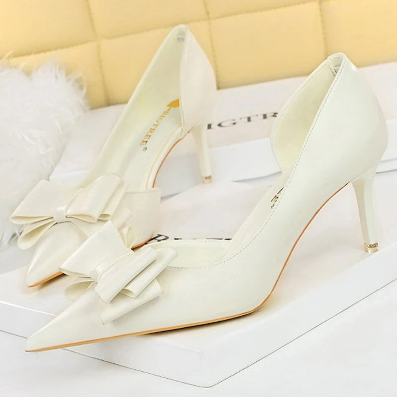 Bow Knot Pointed Toe Stiletto Pumps