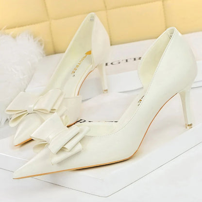Bow Knot Pointed Toe Stiletto Pumps