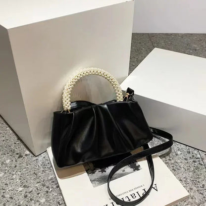 Luxury Pearl Handle Square Evening Clutch Bag