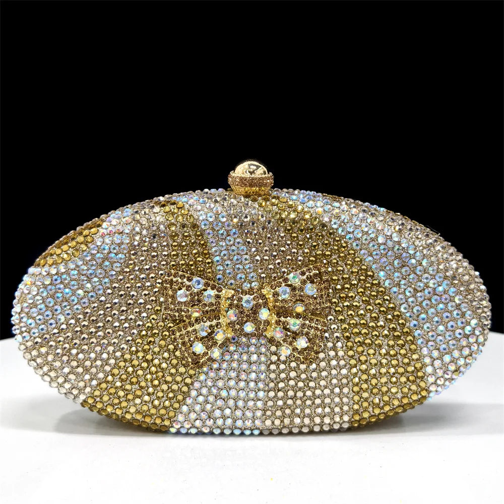 Sparkling Top Handle Evening Bag - Diamond Accent
