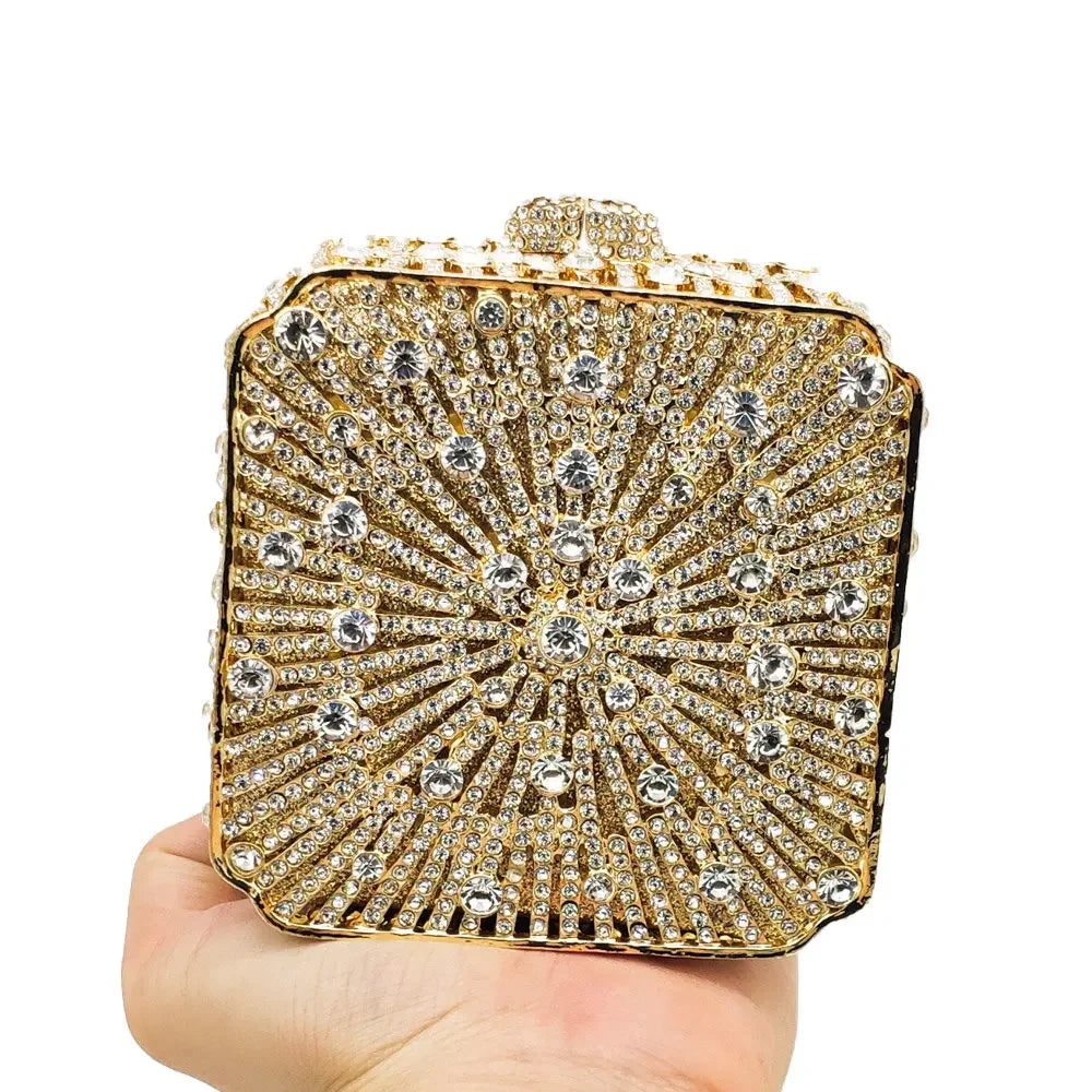Crystal Minaudiere Box Clutch - Bridal Occasion