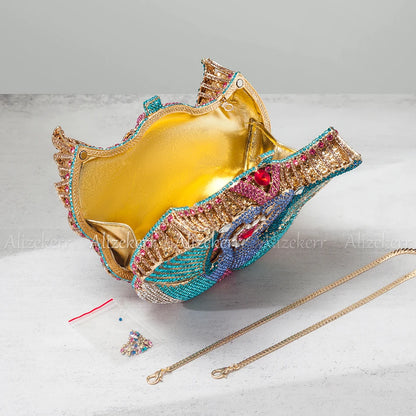 Swan Rhinestone Evening Clutch - Boutique Statement