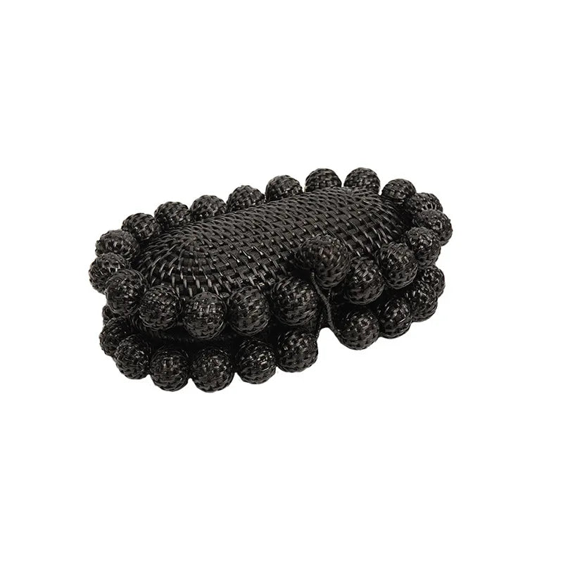 Luxury Rattan Egg Box Clutch Bag