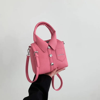 Compact Square Crossbody Bag - Zipper Designer Style