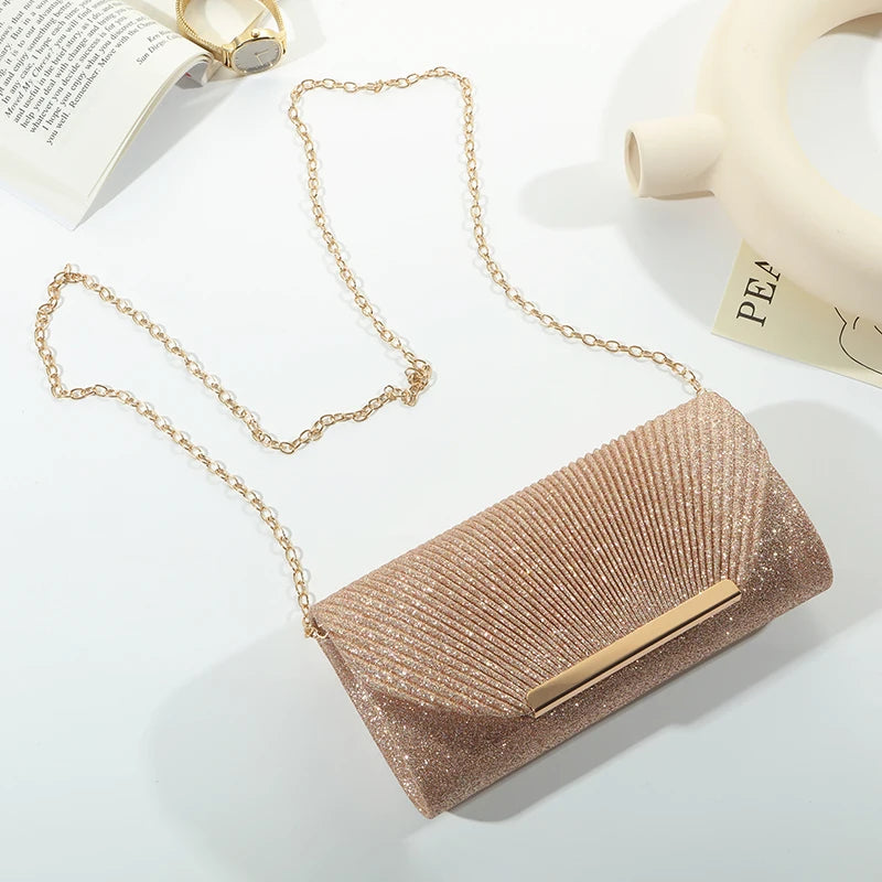 Sequined Envelope Evening Clutch Bag