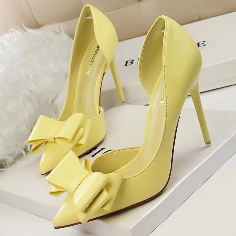 Bow Knot Pointed Toe Stiletto Pumps