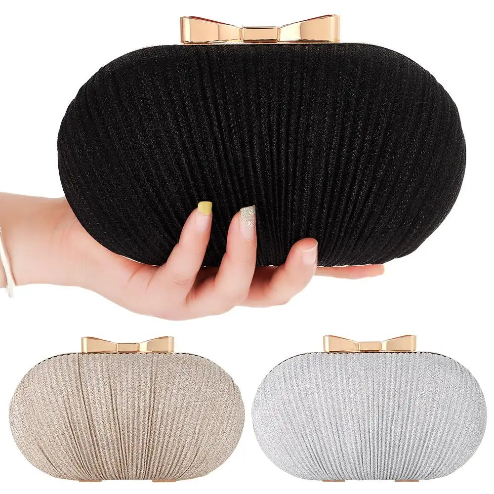 Beaded Egg Shape Rhinestone Evening Clutch