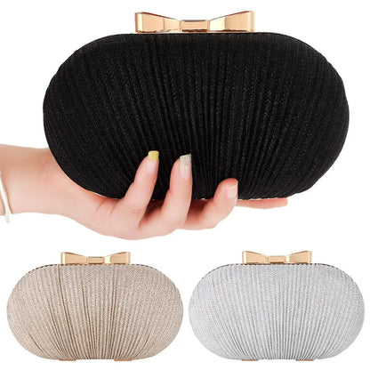 Beaded Egg Shape Rhinestone Evening Clutch