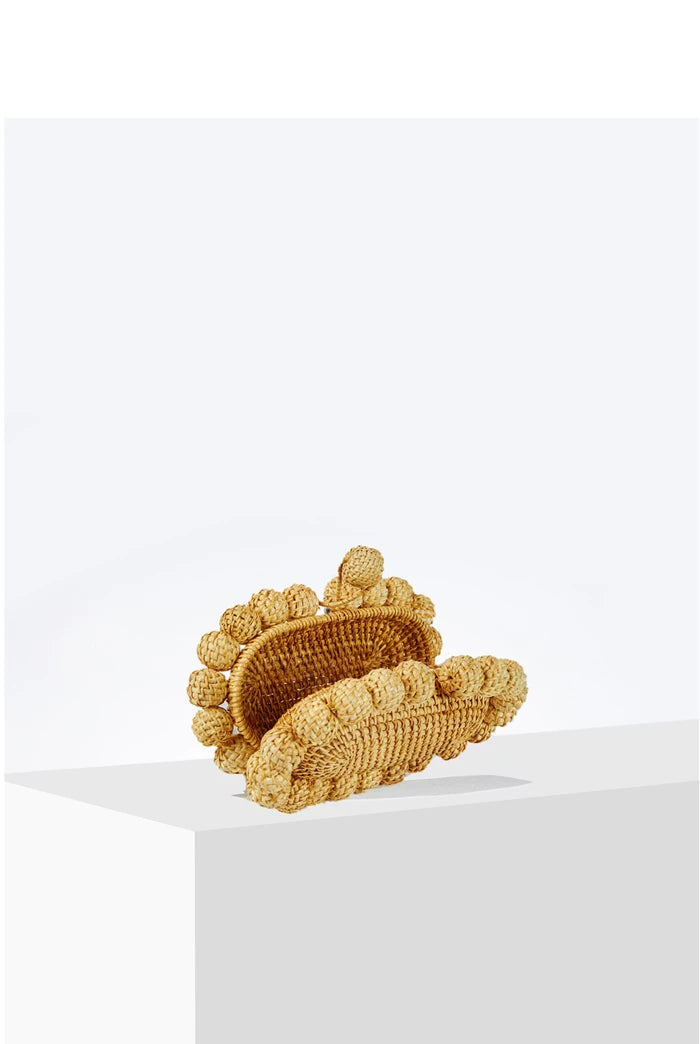 Luxury Rattan Egg Box Clutch Bag