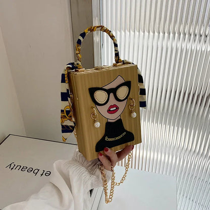 Structured Leather Party Box Bag - Hip-Hop Edge