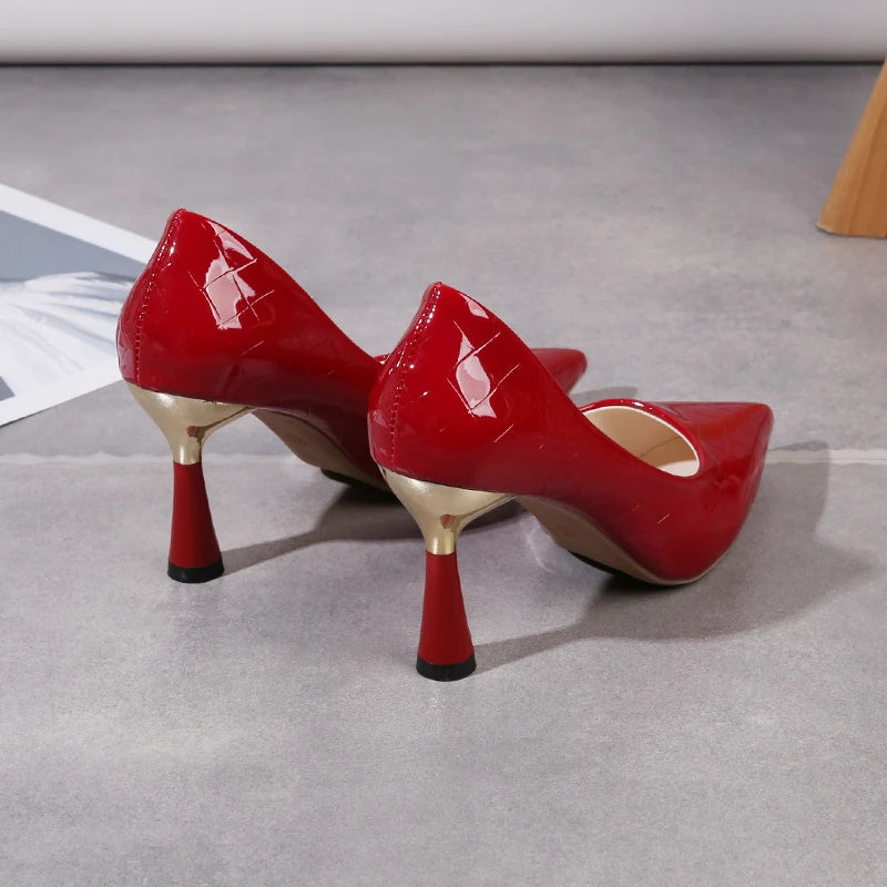 Plaid Embossed Classic High Heel Pumps