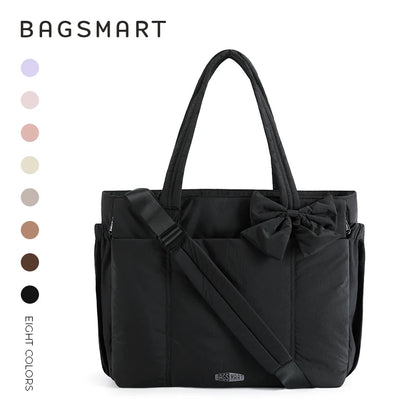 BAGSMART Multi-Pocket Tote Bag - Commuter Carryall