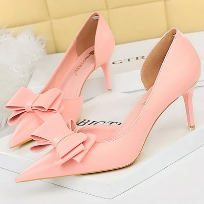 Bow Knot Pointed Toe Stiletto Pumps