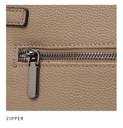 Genuine Cowhide Tote Bag - Simple Occupation Style