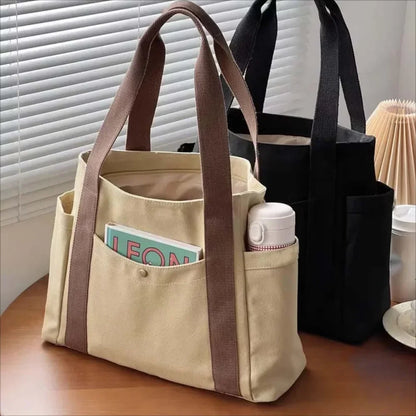 Canvas Commuter Tote Bag - College Book Carry