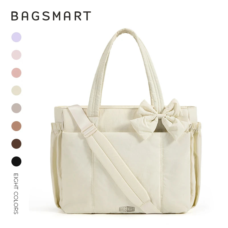 BAGSMART Multi-Pocket Tote Bag - Commuter Carryall