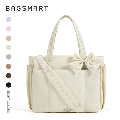 BAGSMART Multi-Pocket Tote Bag - Commuter Carryall