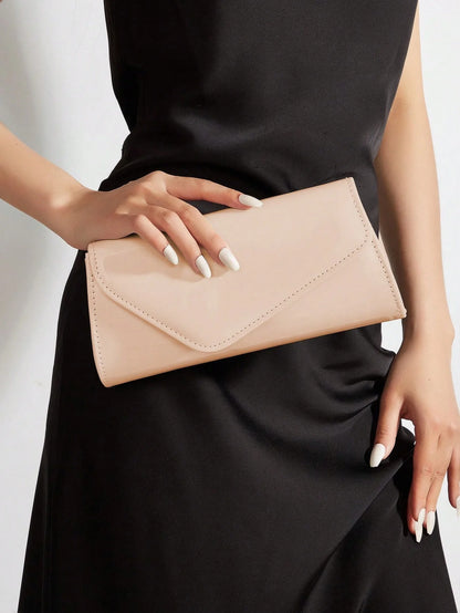 Textured Solid Color Crossbody Clutch Bag