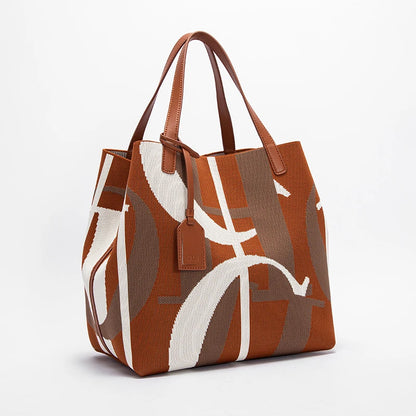 Handwoven Bucket Handbag - Large Capacity Design