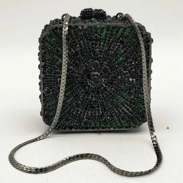 Crystal Minaudiere Box Clutch - Bridal Occasion