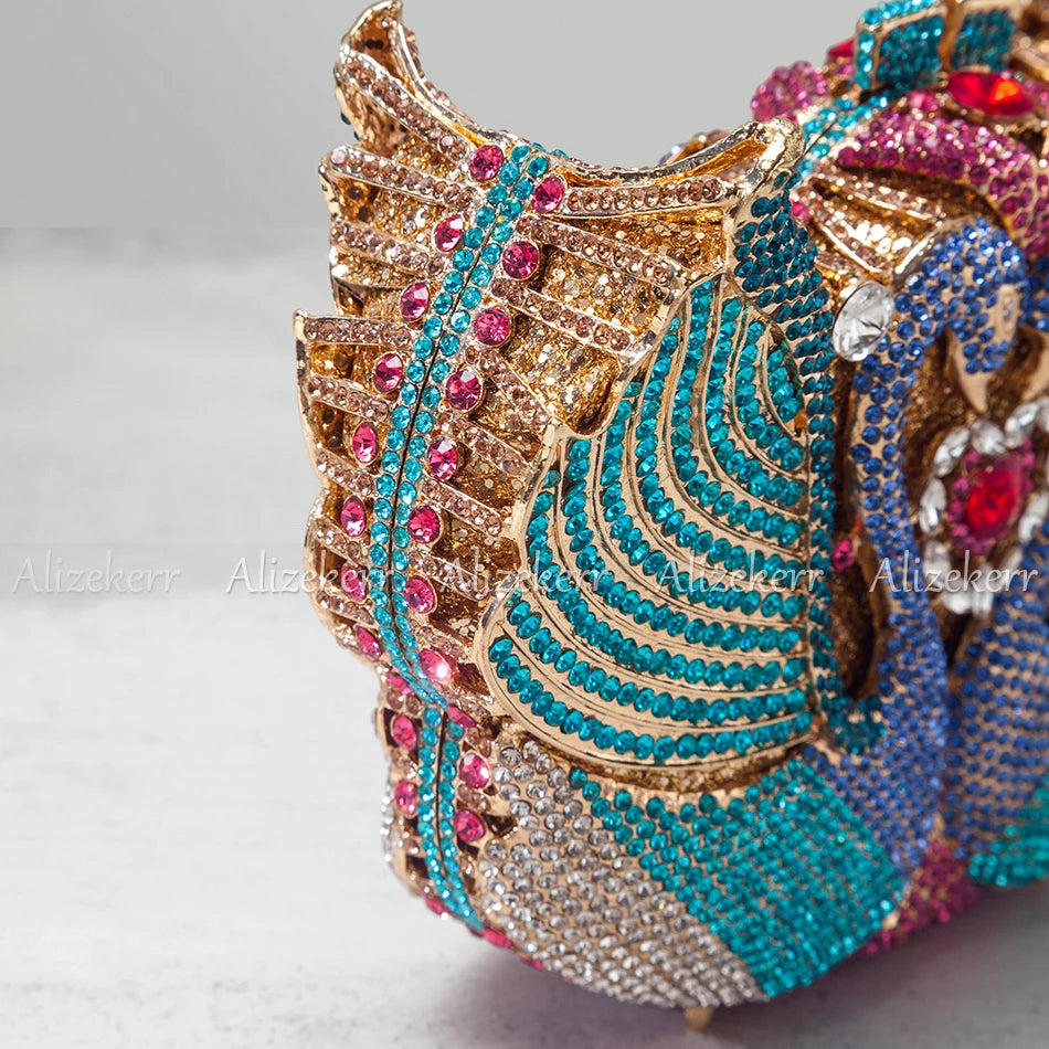 Swan Rhinestone Evening Clutch - Boutique Statement