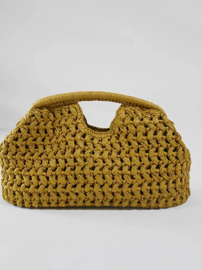 Raffia Woven Chain Shoulder Bag - Summer Crossbody
