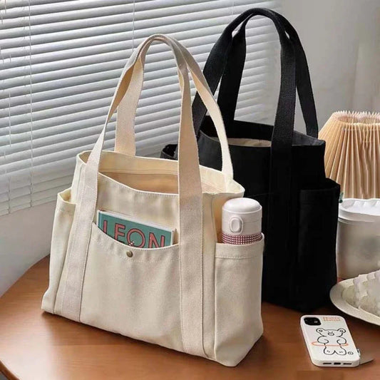 Canvas Commuter Tote Bag - College Book Carry