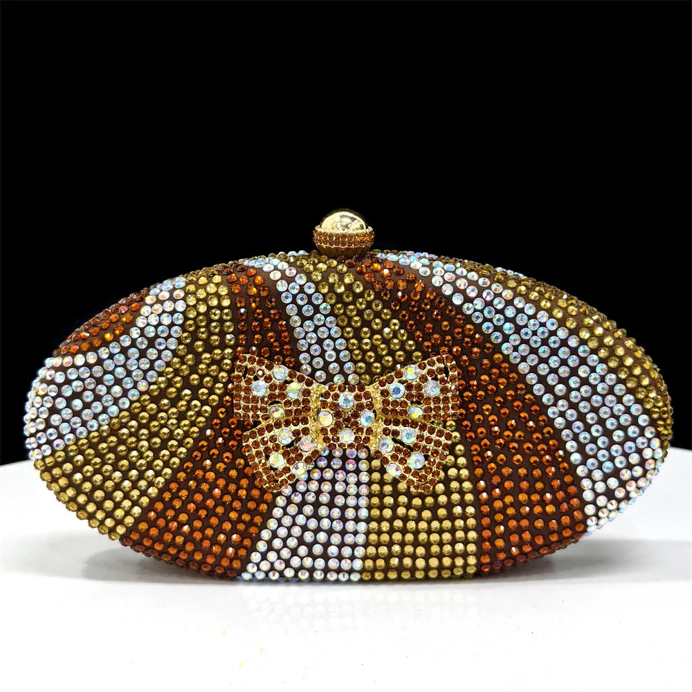 Sparkling Top Handle Evening Bag - Diamond Accent