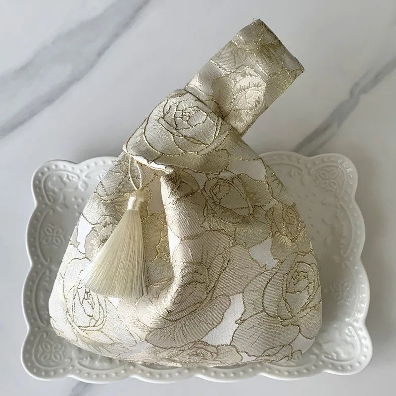 Chinese Embroidered Clutch Bag - Retro Square Silhouette