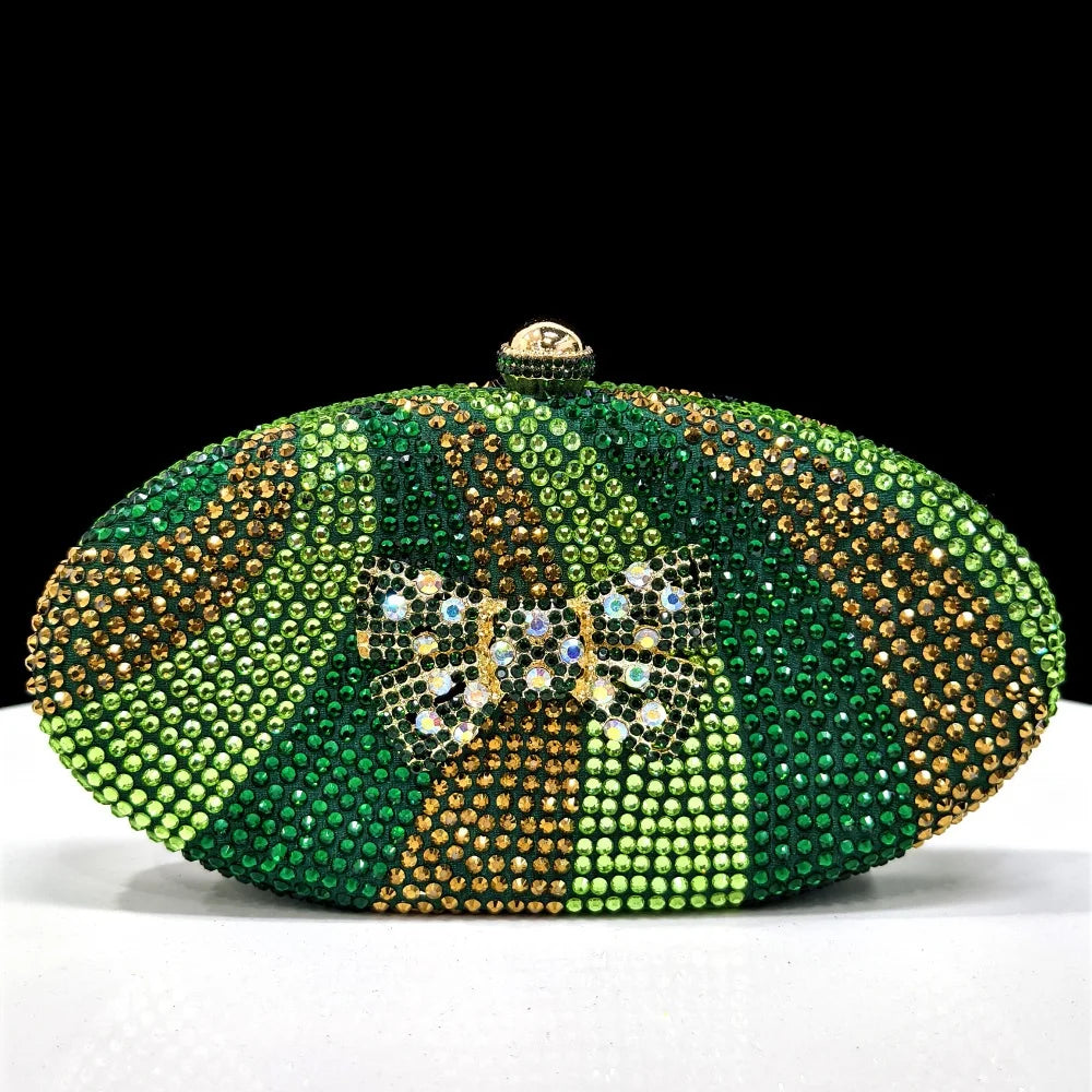 Sparkling Top Handle Evening Bag - Diamond Accent