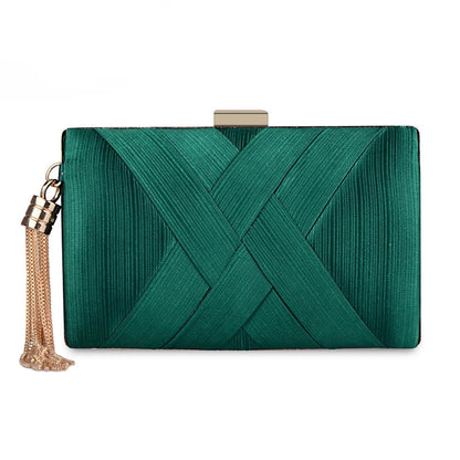 Metal Tassel Minaudiere Evening Clutch Bag
