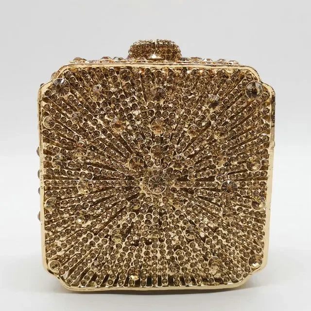 Crystal Minaudiere Box Clutch - Bridal Occasion