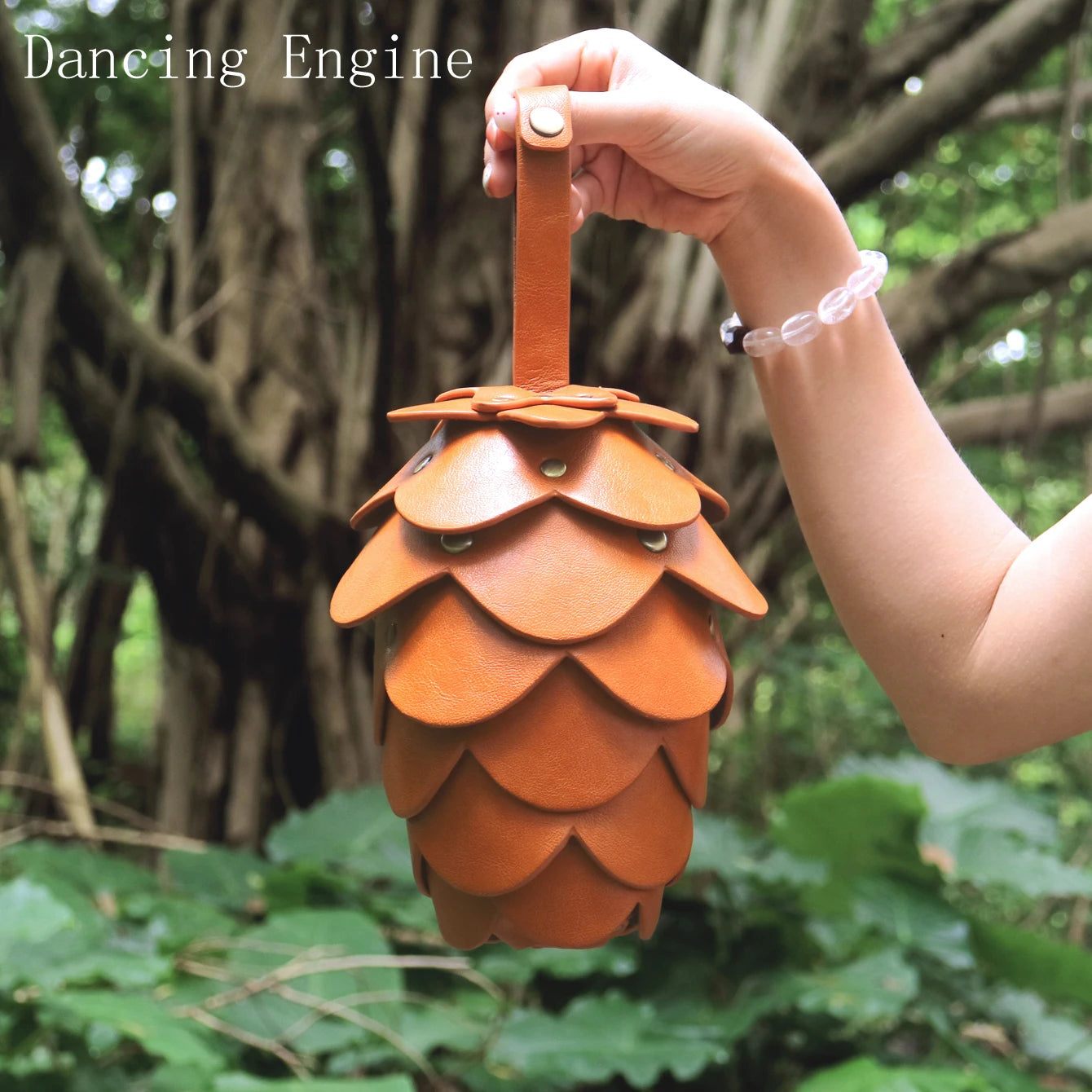 Statement Evening Clutch Bag - Sculpted Brown Design