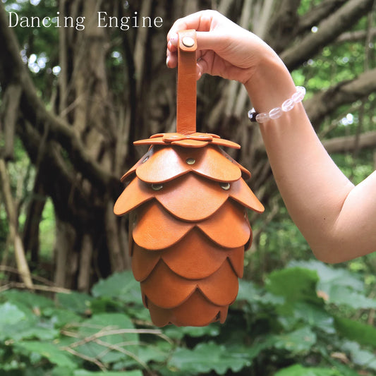 Statement Evening Clutch Bag - Sculpted Brown Design