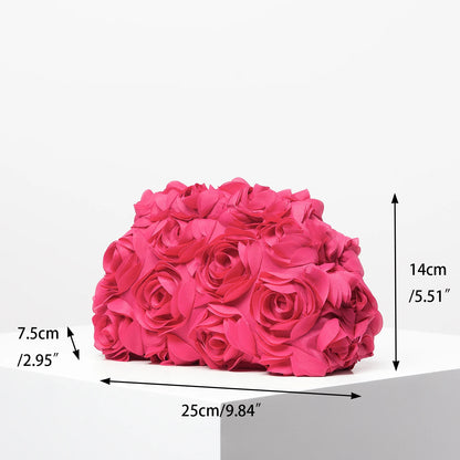 Rose Detail Wedding Dinner Clutch Bag