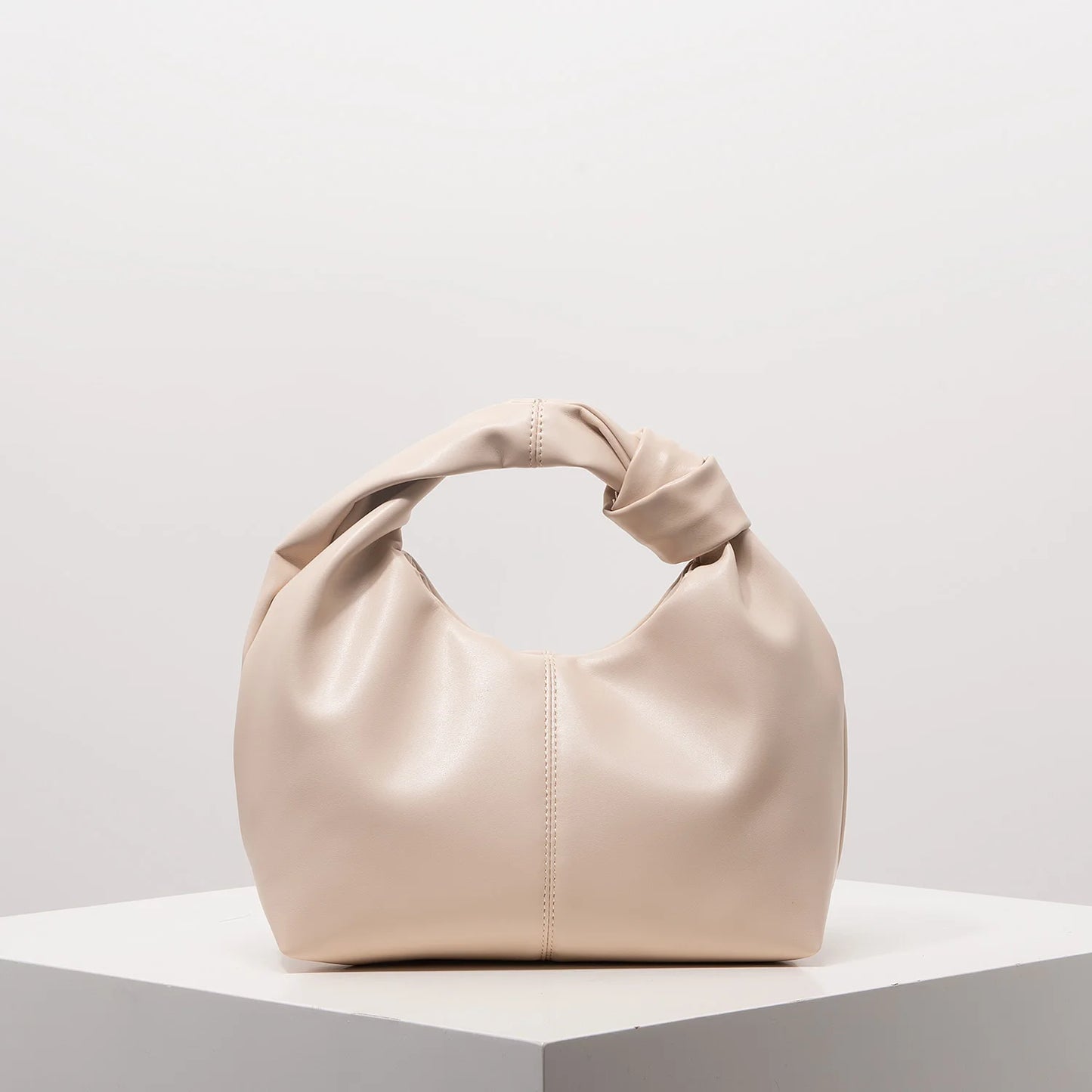 Ruched Square Clutch Bag - Twist Top Design