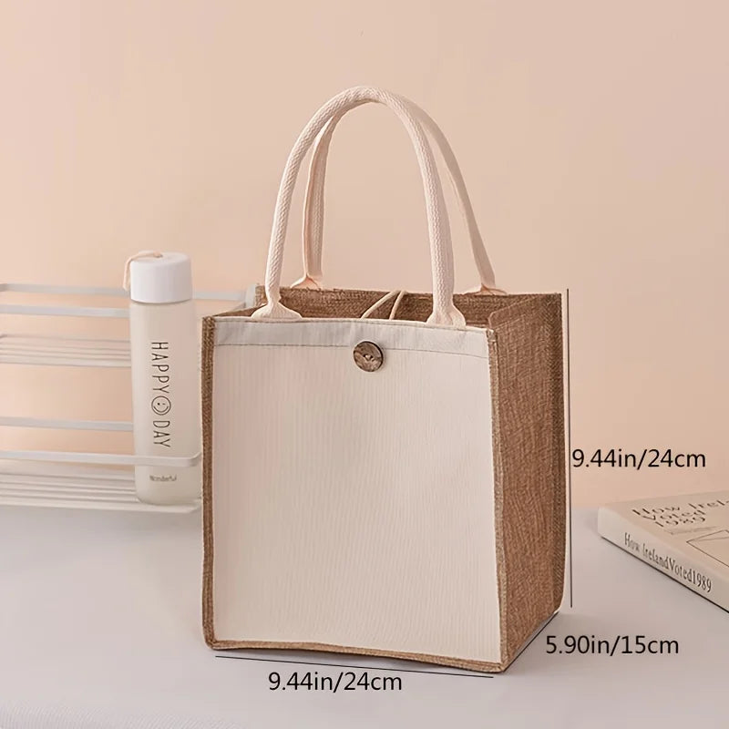 Vertical Linen Tote Bag - Minimal Shopping Carry