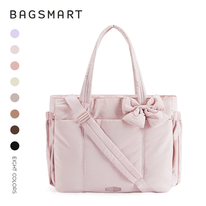 BAGSMART Multi-Pocket Tote Bag - Commuter Carryall