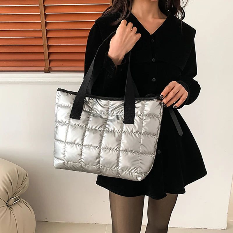 Quilted Padded Tote Bag - Everyday Shopping Carry